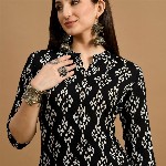 GLOWWORLD Geometric Printed Straight Kurta