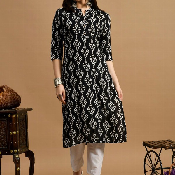 GLOWWORLD Geometric Printed Straight Kurta