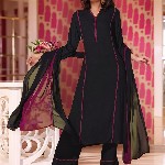 Aaghnya Women V-Neck Thread Work Straight Kurta with Palazzos & Dupatta