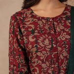 Sangria Floral Printed Pure Cotton Straight Kurta With Trouser & Dupatta
