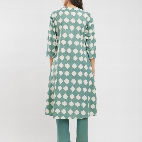 Pink Fort Women Printed Regular Pure Cotton Kurta with Trousers