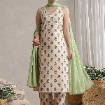 Khushal K Floral Printed V-Neck Pure Cotton Kurta With Palazzos And Dupatta