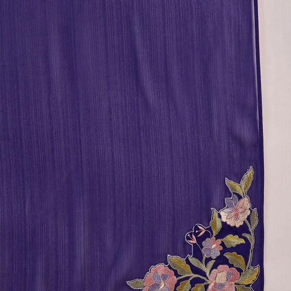 Sangria Floral Yoke Design Straight A-Line With Trouser And Dupatta