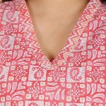 Aramya Paisley Printed V-Neck Regular Pure Cotton Kurta With Trouser With Dupatta