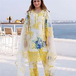 Royal Export Women Embroidered Floral Printed i Style Kurta with Trouser & Dupatta