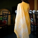 GoSriKi Striped Key Hole Neck Kurta With Trousers & Dupatta