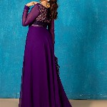 NUD Amethyst Square Neck Gotta Patti Georgette Anarkali Kurta With Dupatta