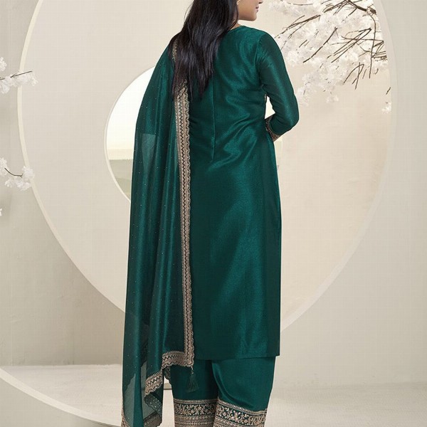 Seerat Ethnic Motifs Embroidered Sequinned Silk Georgette Kurta with Palazzo & Dupatta