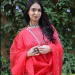 KAHVA Leheriya Printed Empire Gotta Patti Pure Cotton Kurta with Trousers & With Dupatta