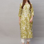 GoSriKi Floral Embroidered Thread Work Regular Kurta