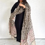 GoSriKi Notched Round Neck Straight Kurta with Palazzos & Dupatta