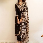 Indo Era Ethnic Motifs Embroidered Regular Thread Work Kurta with Salwar & Dupatta