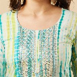 GoSriKi Shibori Dyed Regular Kurta with Trousers & Dupatta