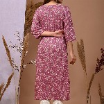 Rimeline Ethnic Motifs Printed Pure Cotton Straight Kurta