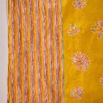 Sangria Floral Printed Sequinned V-Neck Straight Kurta & Trouser With Dupatta