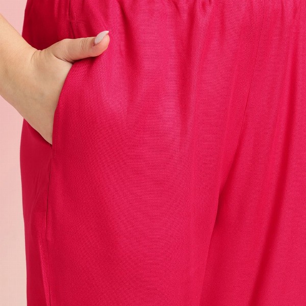 GoSriKi Thread Work Anarkali Kurta With Trouser & Dupatta