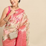 Silk Land Woven Kalamkari Art Silk Chanderi Digital Print Saree