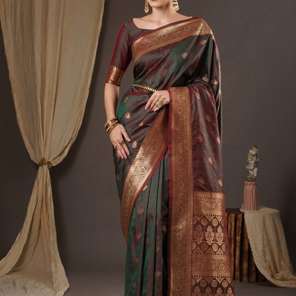 Anouk Woven Design Zari Banarasi Saree