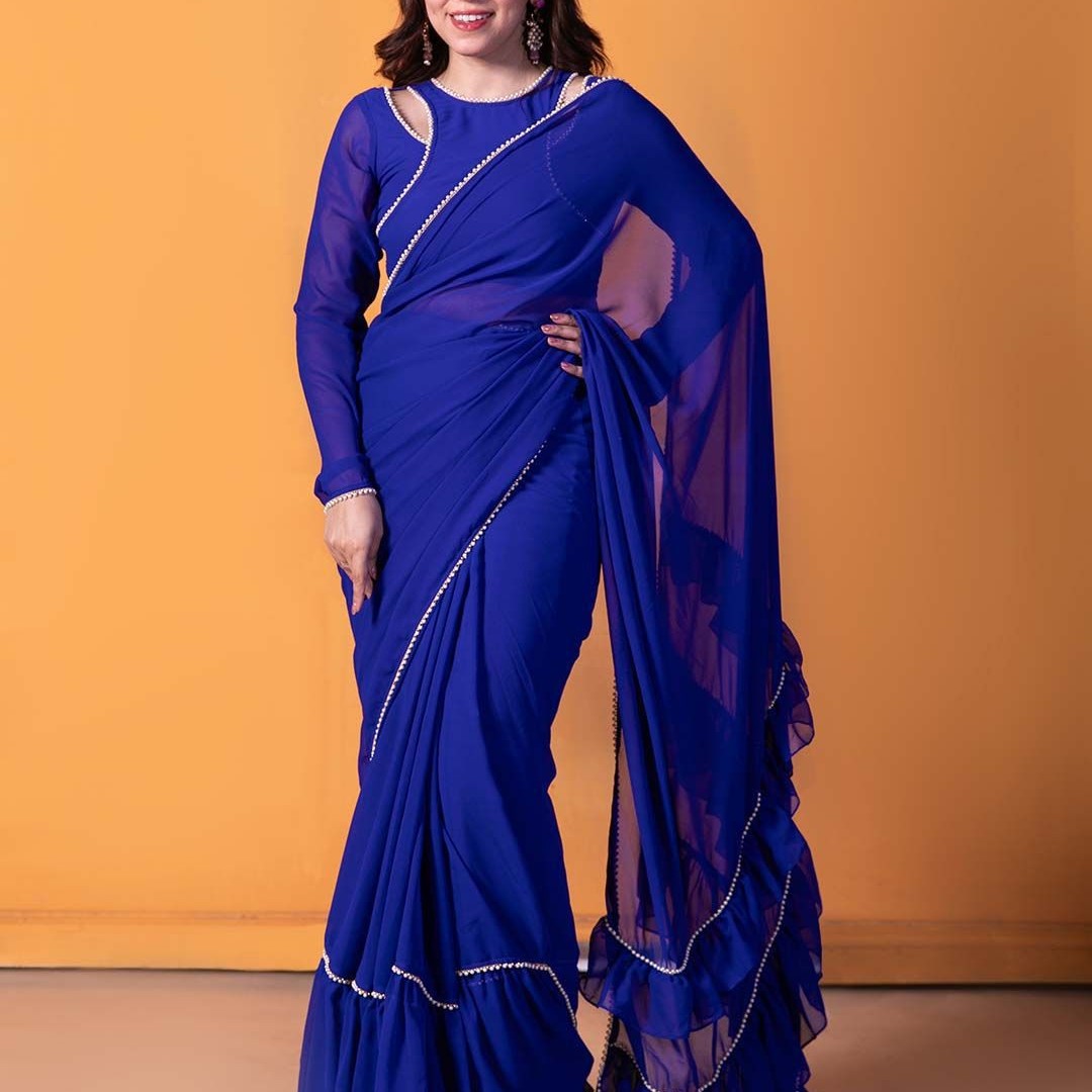 NUD Embellished Ruffles Saree