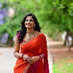 FLOURIOUS Ombre Beads and Stones Pure Chiffon Saree
