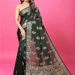 CRAFTYSTYLES Woven Design Zari Pure Crepe Banarasi Saree