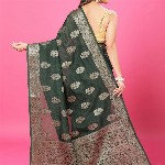 CRAFTYSTYLES Woven Design Zari Pure Crepe Banarasi Saree