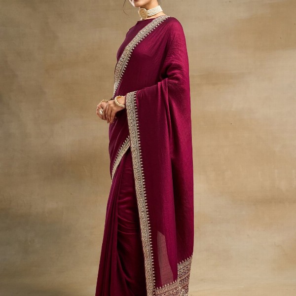 kasee Embroidered Pure Silk Saree