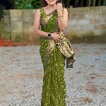 KALINI Polka Dots Woven Design Zari Saree