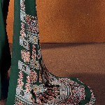 Mitera modal Ajrak Block Satin SareeWith Blouse Piece