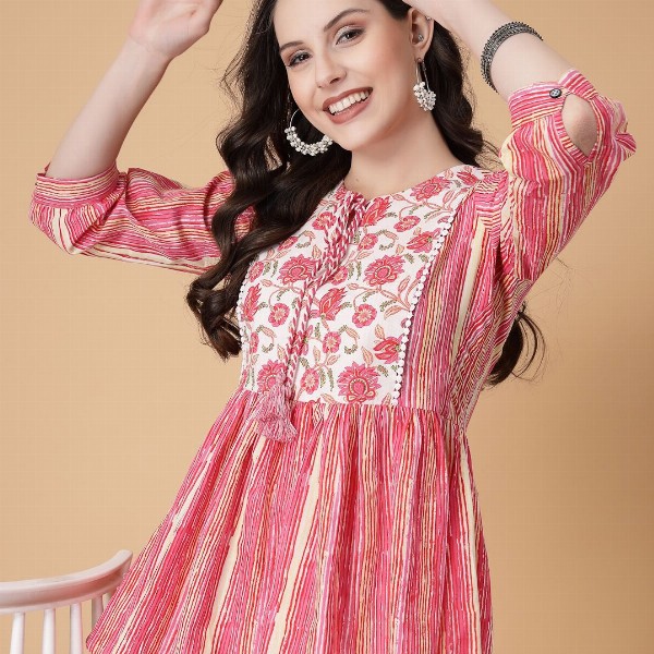 God Bless Floral Print Cotton Top