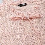 Style Quotient Self Design Tie-Up Neck Puff Sleeve Cotton Top