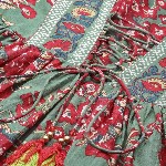 Rain & Rainbow Gather A-Line Print Top