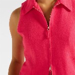 Forever New Women Solid Shirt Collar Sleeveless Top