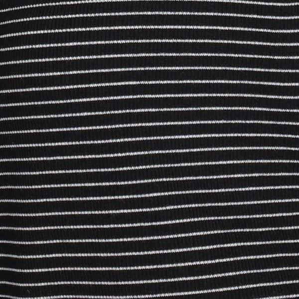 Mast & Harbour Black Striped Extended Sleeves Boxy Top
