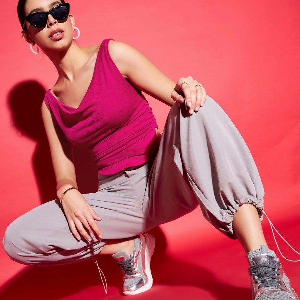 Uptownie Lite Maroon One Shoulder Crop Top