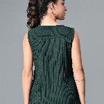 The Roadster Life Co. Women Self Design V-Neck Polyester Top