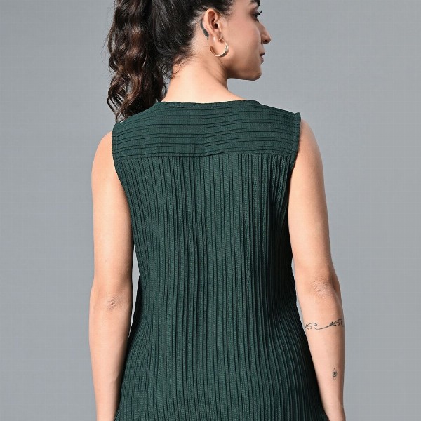 The Roadster Life Co. Women Self Design V-Neck Polyester Top