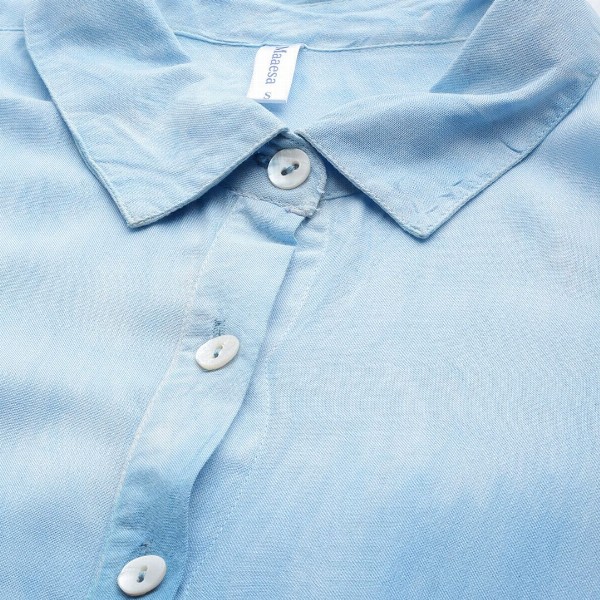 Maaesa Blue Tie and Dye Shirt Style Top