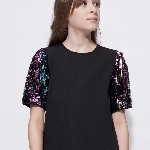 Vero Moda Girls Embellished Embellished Round Neck Top