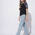 Vero Moda Girls Embellished Embellished Round Neck Top