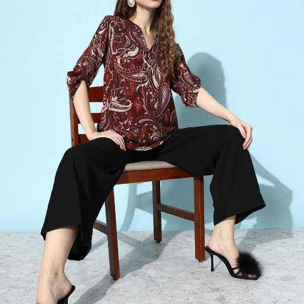 EVERYDAY by ANI Women Printed Georgette Top