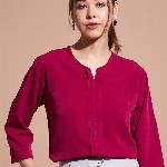 DressBerry Round Neck Three-Quarter Sleeves Top
