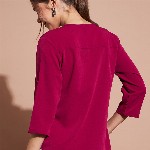 DressBerry Round Neck Three-Quarter Sleeves Top