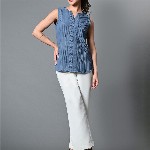 The Roadster Life Co. Women Self Design Keyhole Neck Polyester Top