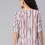 HERE&NOW White Striped Shirt Style Top