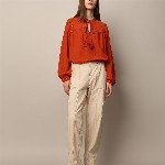 ONLY Tie-Up Neck Bohemian Blouson Top