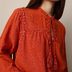 ONLY Tie-Up Neck Bohemian Blouson Top
