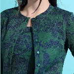 Tokyo Talkies Ethnic Motifs Printed Jacquard Cami Top With Jacket