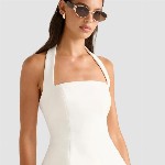 Forever New Women Halter Neck Peplum Top