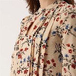 all about you Women Beige & Rust Red Floral Printed Top